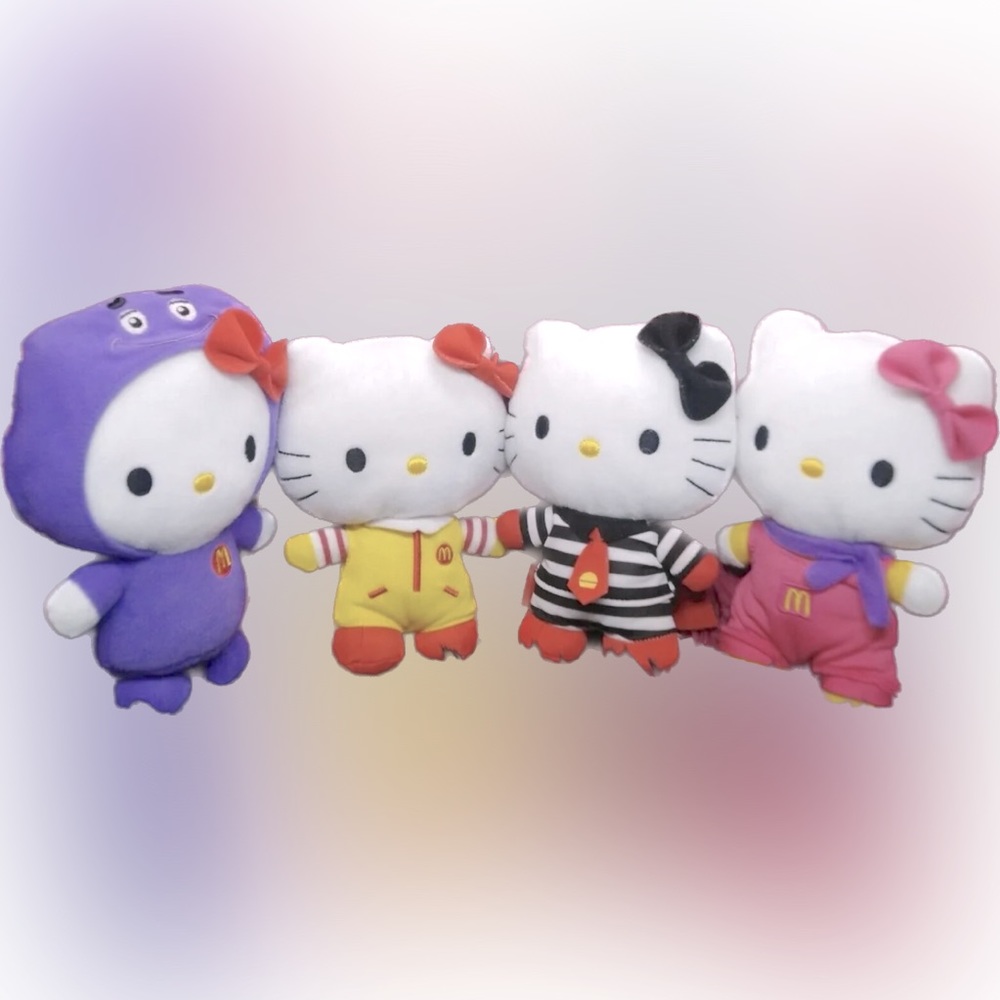 Set of 4 McDonald’s Hello Kitty- 2012 McDonald's​​ Plush Toys New Sealed